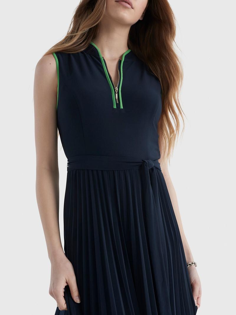 Női Tommy Hilfiger Ujjatlan Jersey Dresses Kék | HU 120VRW